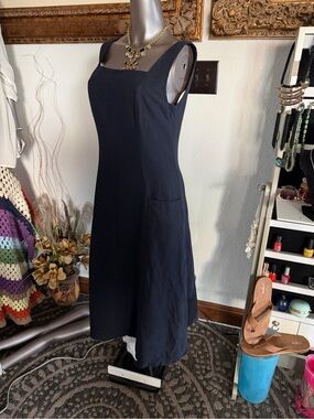 Country Road Australia Classic Navy Sleeveless Square-Neck Dress